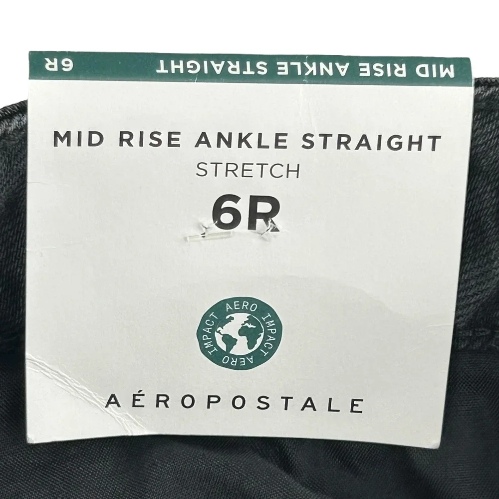 Aeropostale‎ Mid Rise Ankle Straight Stretch Womens Size 6R Jeans Gray Wash